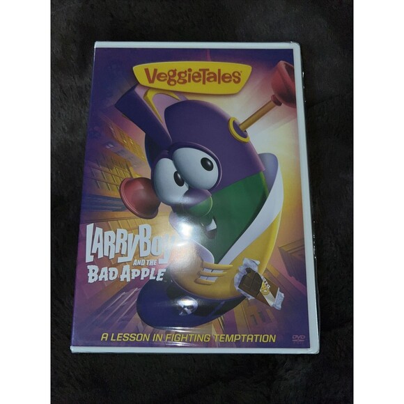 VeggieTales LARRYBOY AND THE BAD APPLE DVD FIGHTING TEMPTATION NEW SEALED - Picture 2 of 4